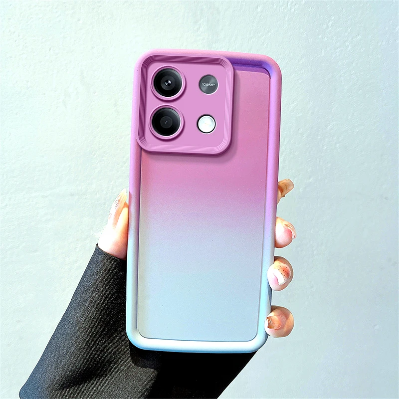 Luxury Gradient Silicone Case for Xiaomi POCO X6 Pro Camera Lens Screen Protector Cover