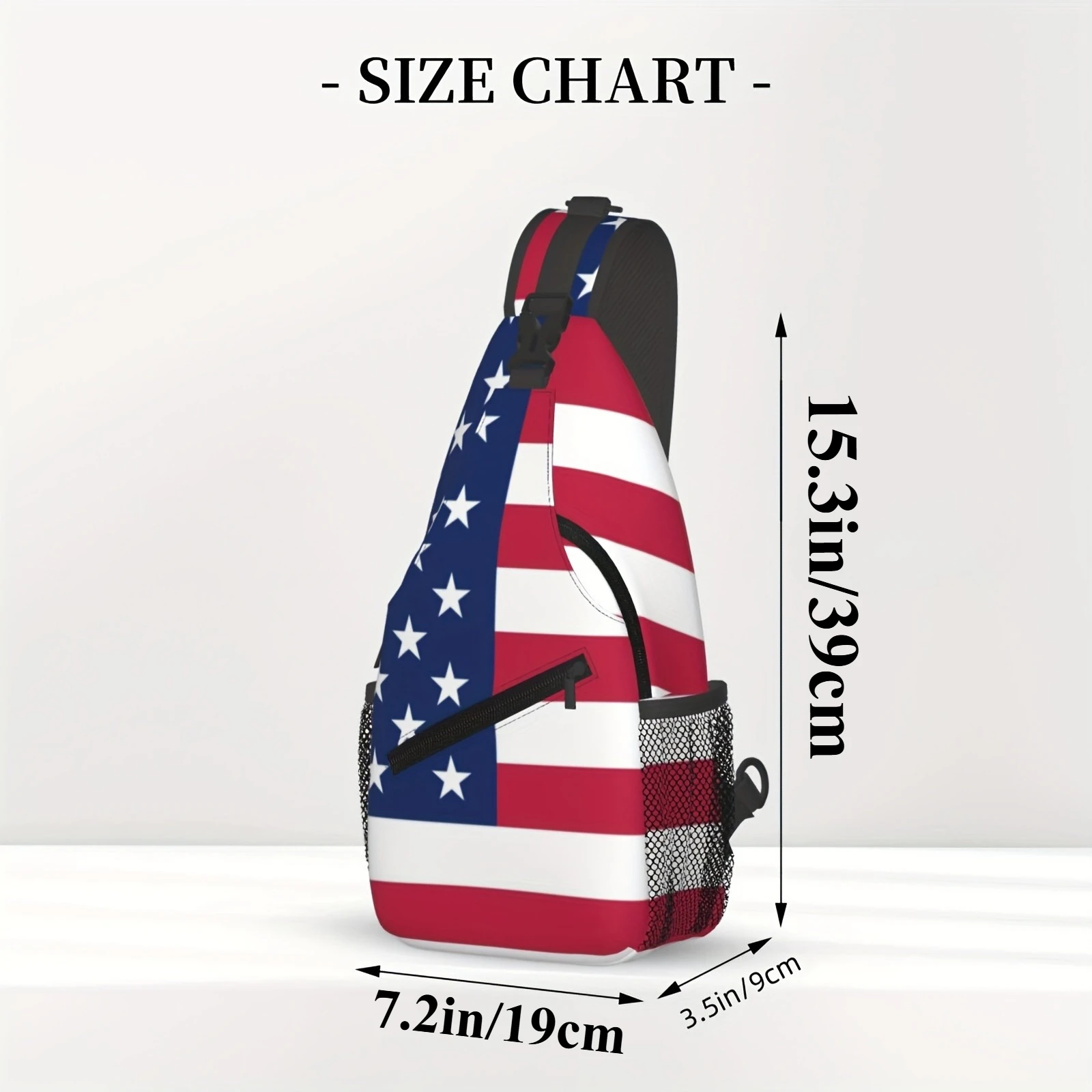 The United States Flag Sling Bag For Women Men Crossbody Backpack Chest Daypack Adjustable Shoulder Bag For Hiking Travel
