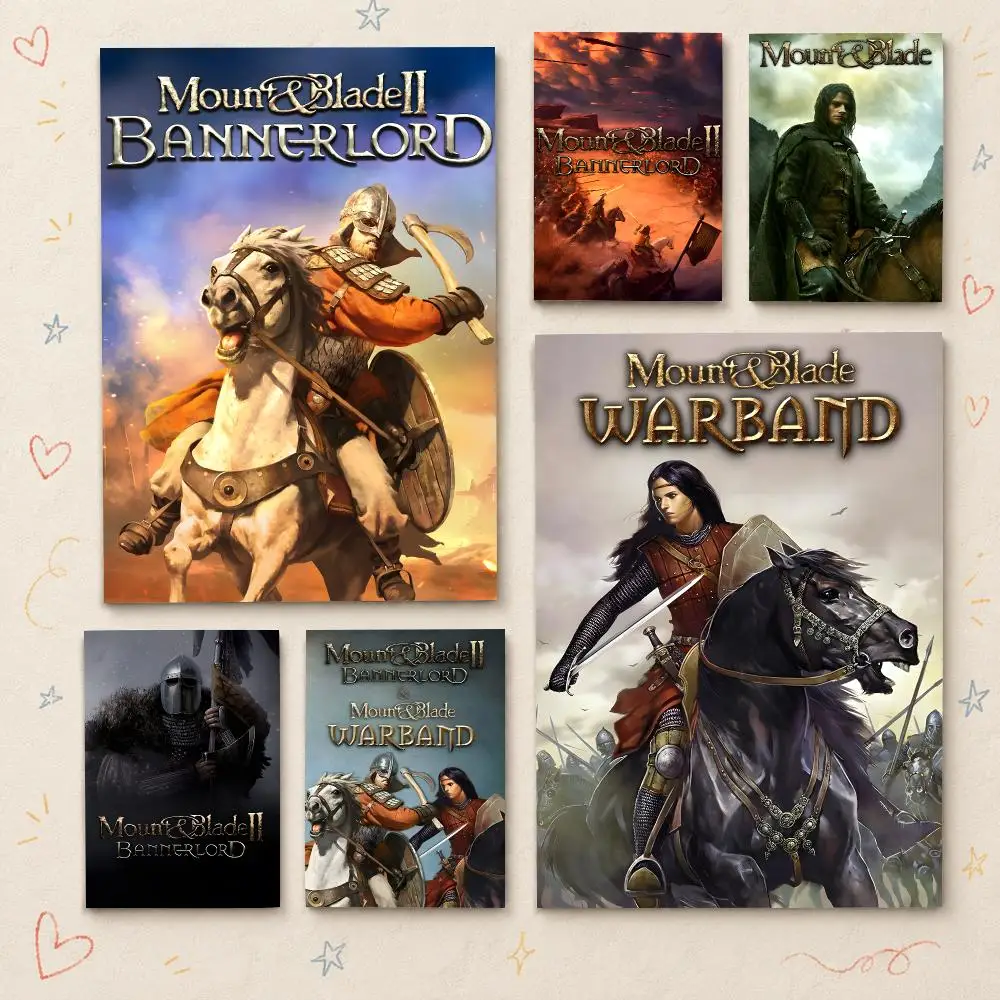 Game M-Mount & Blade Medieval Strategy Action Poster HD PP Wall Decor for Living Room Bedroom Gaming Room Cafe Unique Gift