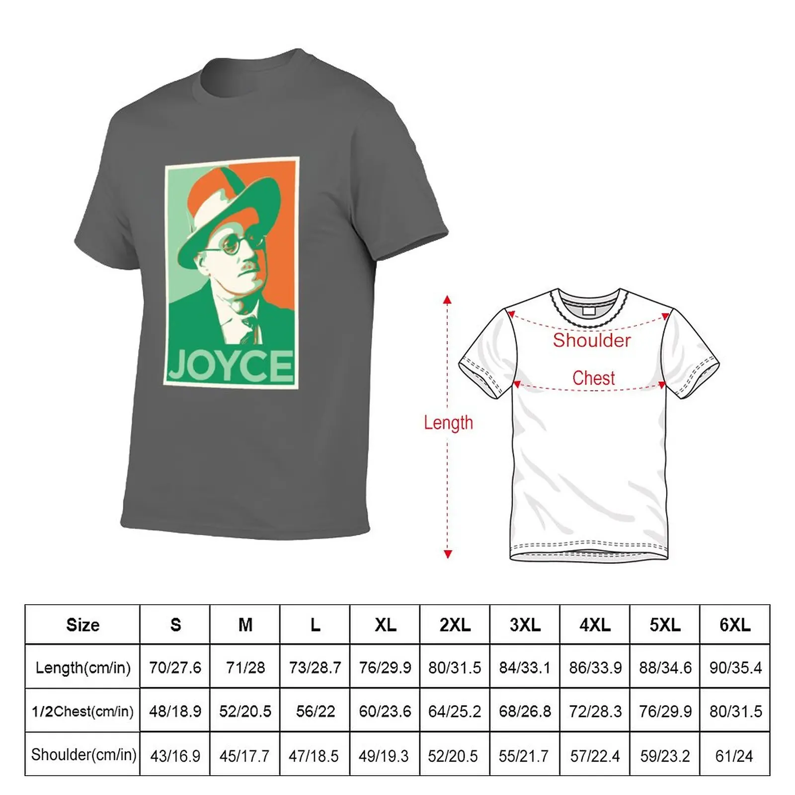 New James Joyce T-Shirt graphics t shirt summer clothes black t shirts mens white t shirts