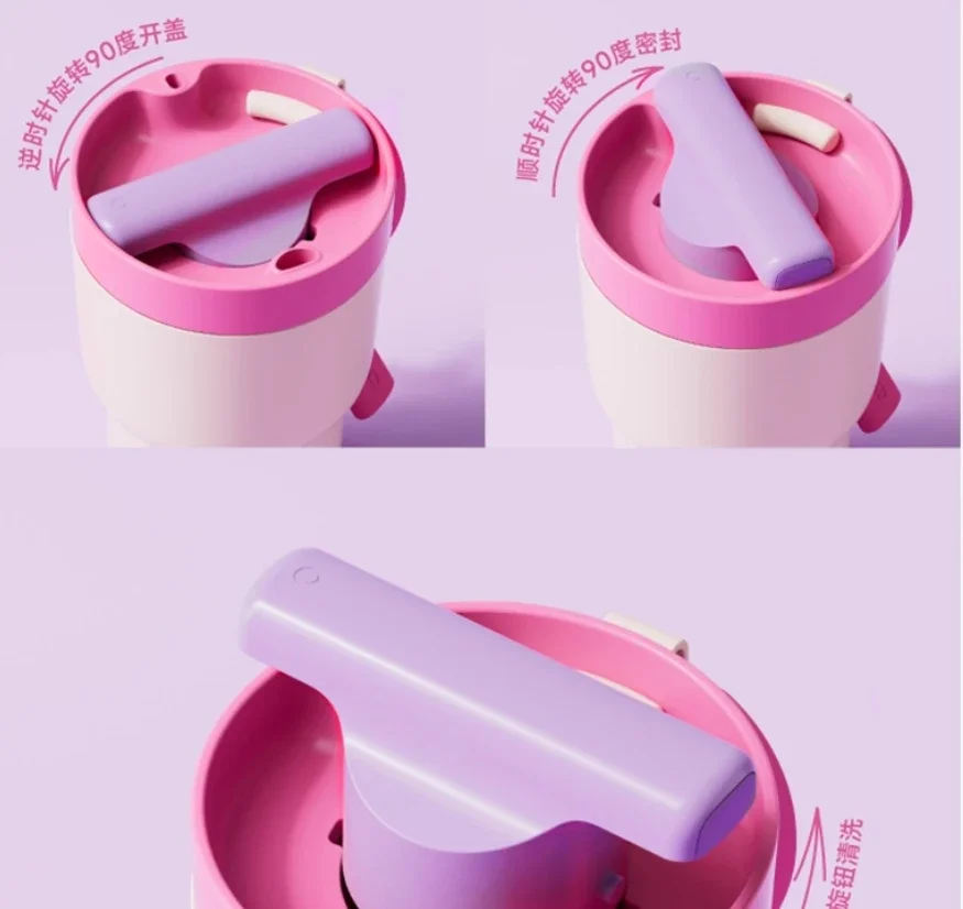 Chakolab stylish insulated mug features a rotating design,allowing for both direct drinking and straw drinking,A perfect gift