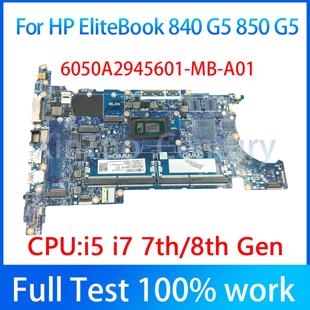 6050A2945601-MB-A01 For HP EliteBook 840 G5 850 G5 Laptop Motherboard With i5-8250/8350U i7-8550U CPU DDR4  100% Test OK