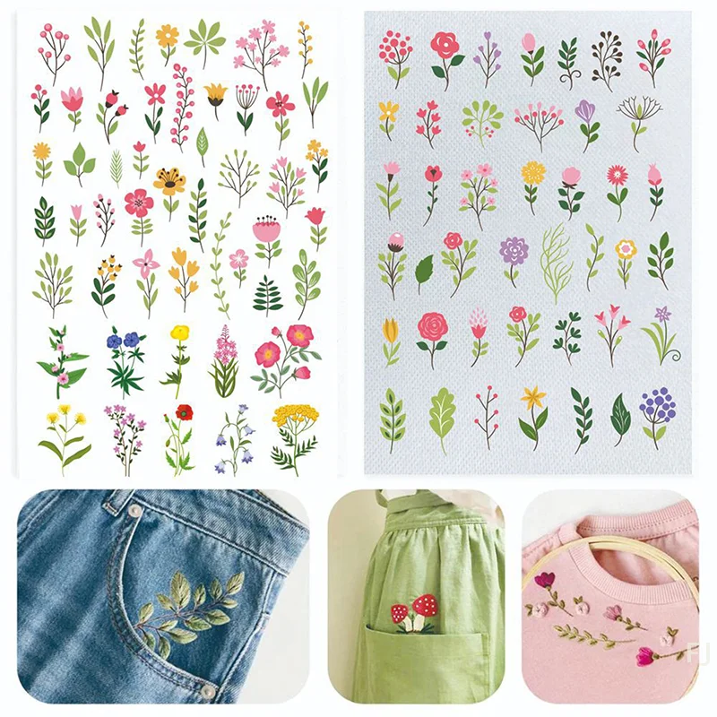 

[YU]Colorful Flower Water-soluble Hand Sewing Stabilizer Sunflower Plant Washable Embroidery Stabilizer Needle Practice