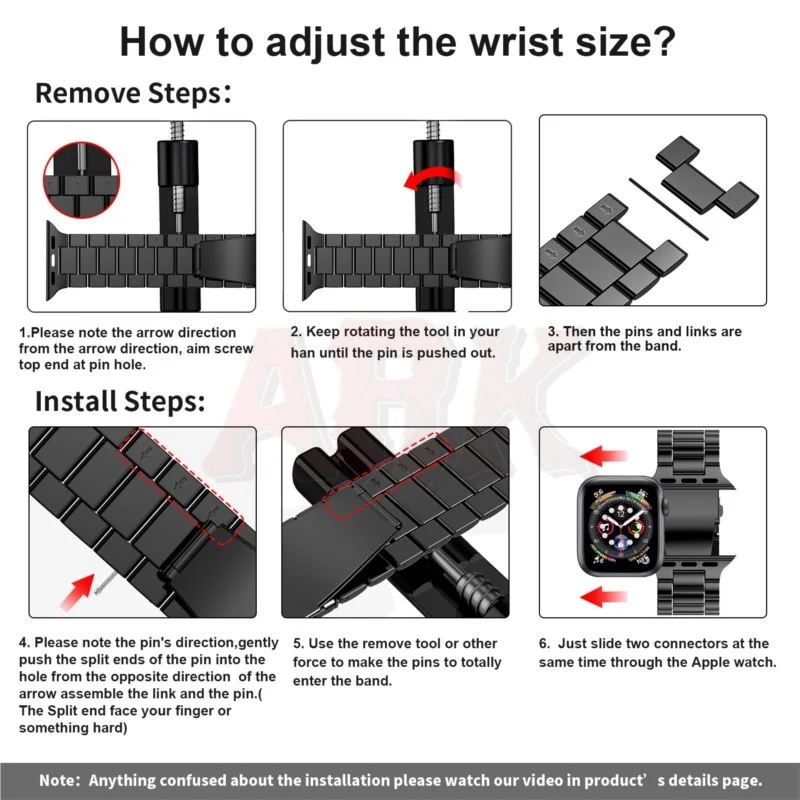 Pulseira de Relógio Inteligente em Aço Inoxidável, Alça de Metal, Ultra 49mm, 8mm, 7mm, 45mm, 41mm, iWatch 6, 5, 4, 3, SE, 44mm, 42 milímetros, 40 milímetros