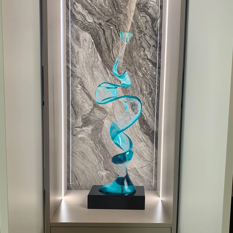 Home Decor Step By Step Rising Ornaments,Blue Resin Sculptures,Living Room Foyer Niches,TV Cabinets,Abstract Art Decoration