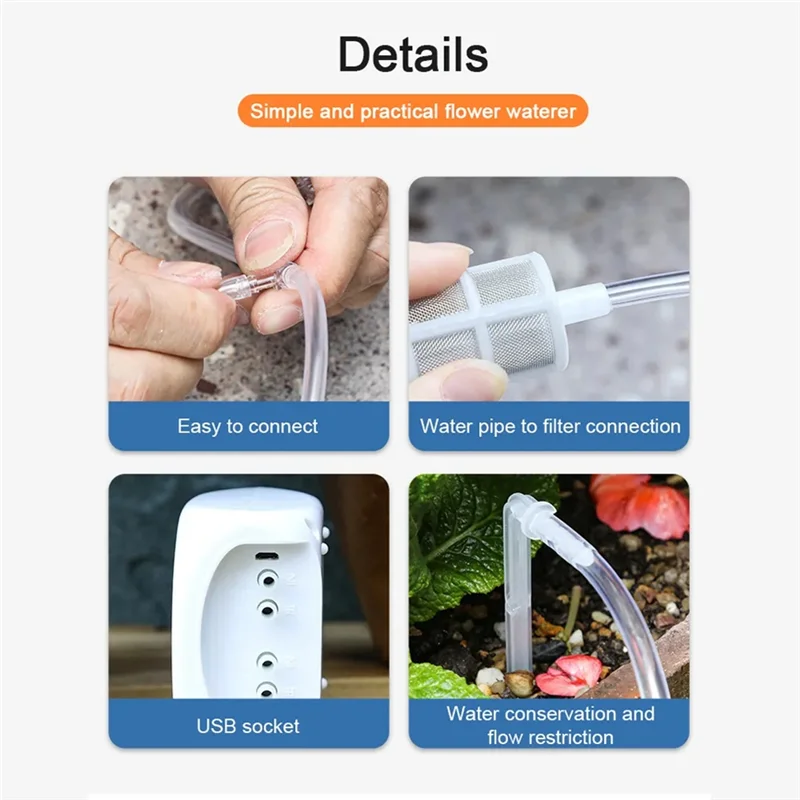 ABHI-Wifi contrôleur d'irrigation de jardin intelligent plante système d'irrigation goutte à goutte automatique Kit contrôle de téléphone portable (10M 15Pots) facile à installer