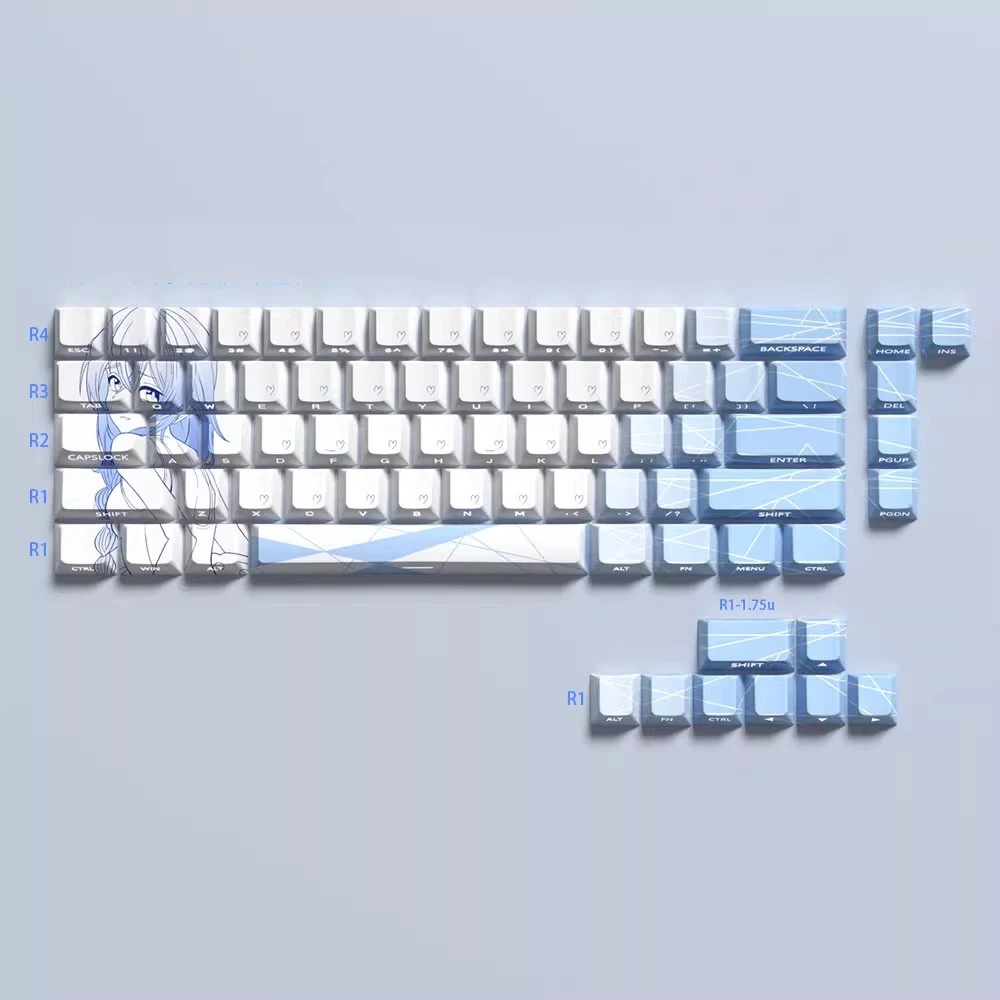 74 Keys/set Jobless Reincarnation‌ Roxy Keycaps PBT Side Printed Backlit Anime Game Key Caps Cherry Profile 61 65 67 68 Keycap
