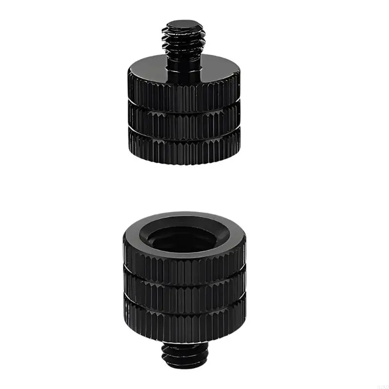 62KD 3/8 to 1/4inch Backup Stand Thread Aluminum Screw Set 6 Count Black