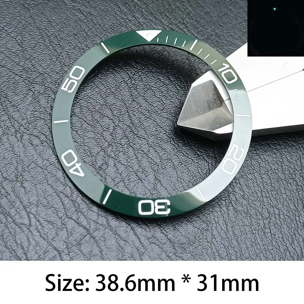 Tilt 38.6mm * 31mm Various Bezel Ceramics Bezel GMT and 40mm Men\'s Diving watch Insert Replacement Surface