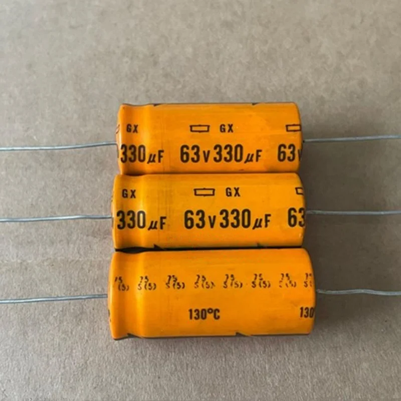 2 PCS GX Capacitor eletrolítico horizontal axial de alta temperatura 63V 330UF 330UF 63V 18X41