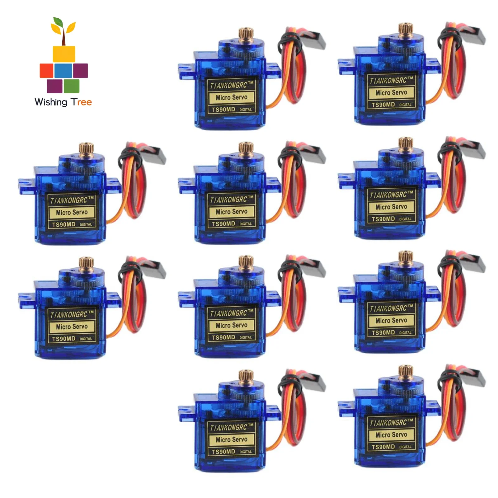 10PCS Digital Micro Servo 9g Full Metal Gear Programmable for RC Robot Plane Drone 90/180/270/360 Degree