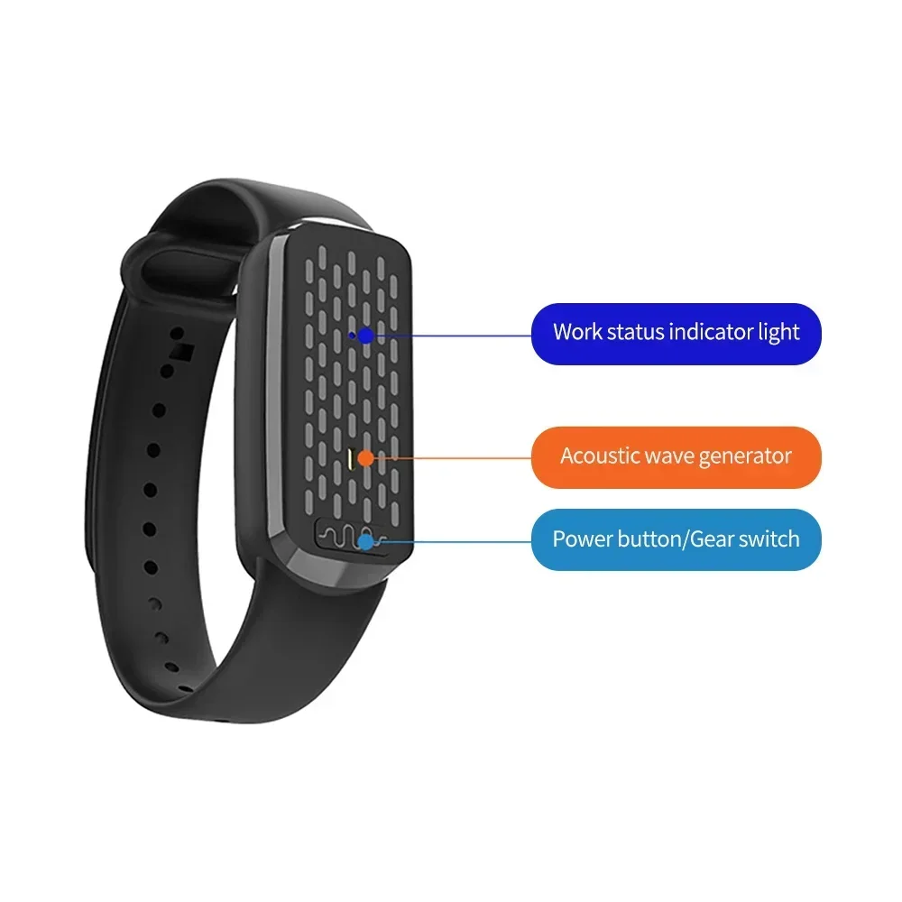 Outdoor Anti Mosquitoes Bite Wristband Repeller Ultrasonic Mosquitoes Repeller Bracelet USB Charging Smart Wrist Watch