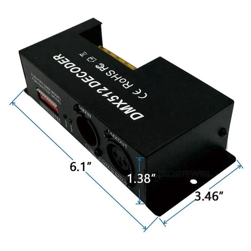 5X 4 Channel DMX Decoder RGBW PWM DMX512 Dimmer Driver RGBW LED Strip Light Controller Input 12V-24V DC
