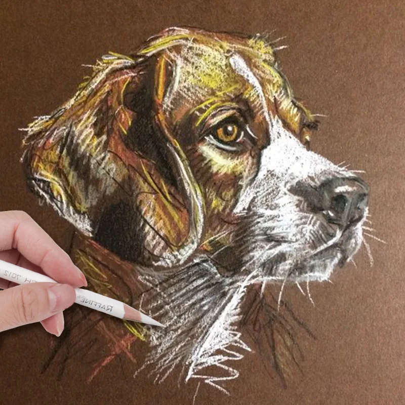 Imagen 4: Conjunto de 3 unids/set de herramientas profesionales para dibujo, lápiz de carbón blanco, HB, suave, medio duro, negro, suministros de arte