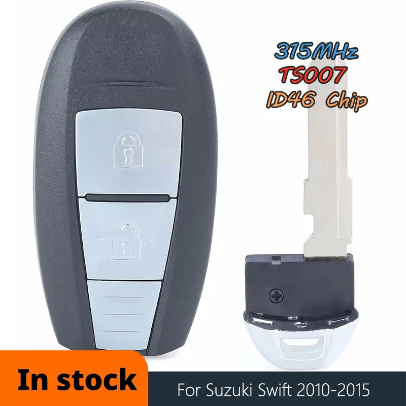 DIYKEY TS007/TS008 2 кнопки смарт-ключ с дистанционным управлением 433 МГц ID47 чип-брелок для Suzuki Swift SX4 Vitara S Cross 2010-2015 DIYKEY TS007/TS008 2 кнопки смарт-ключ с дистанционным управлением 433 МГц ID47 чип-брелок для Suzuki Swift SX4 Vitara S Cross 2010-2015