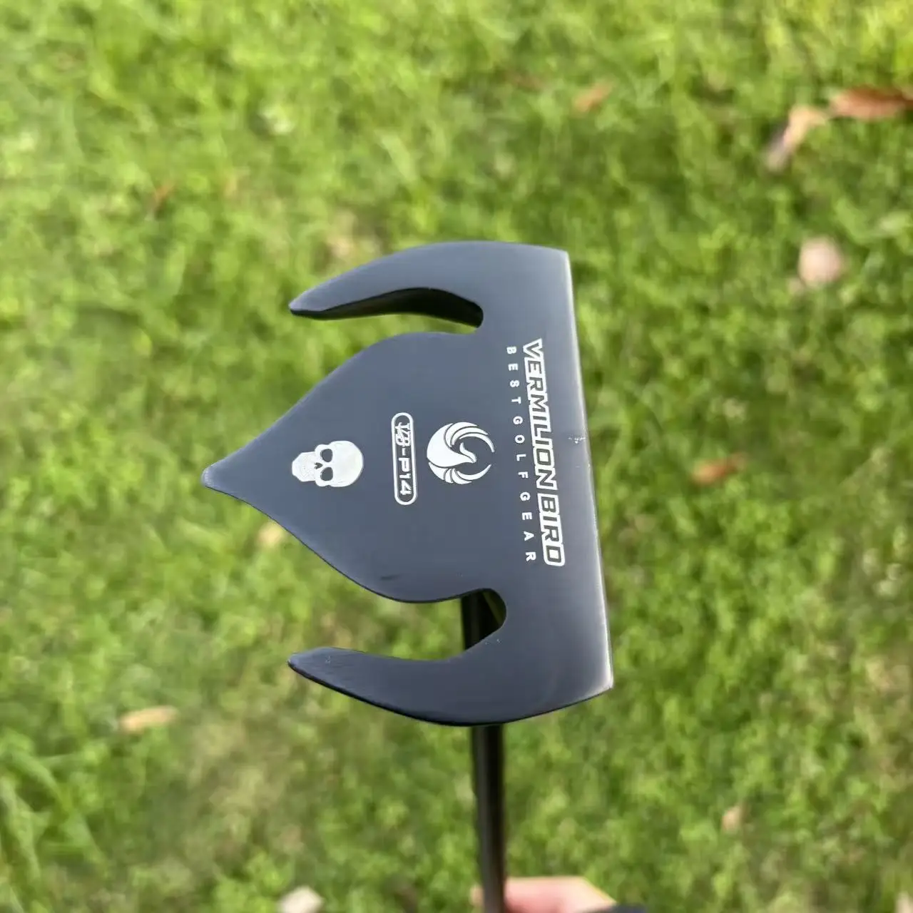 VB-P14 Golf Putter, High MOI Mallet Putter with CNC Milled Face,Skull Pattern Golf Club for Men Golf Training