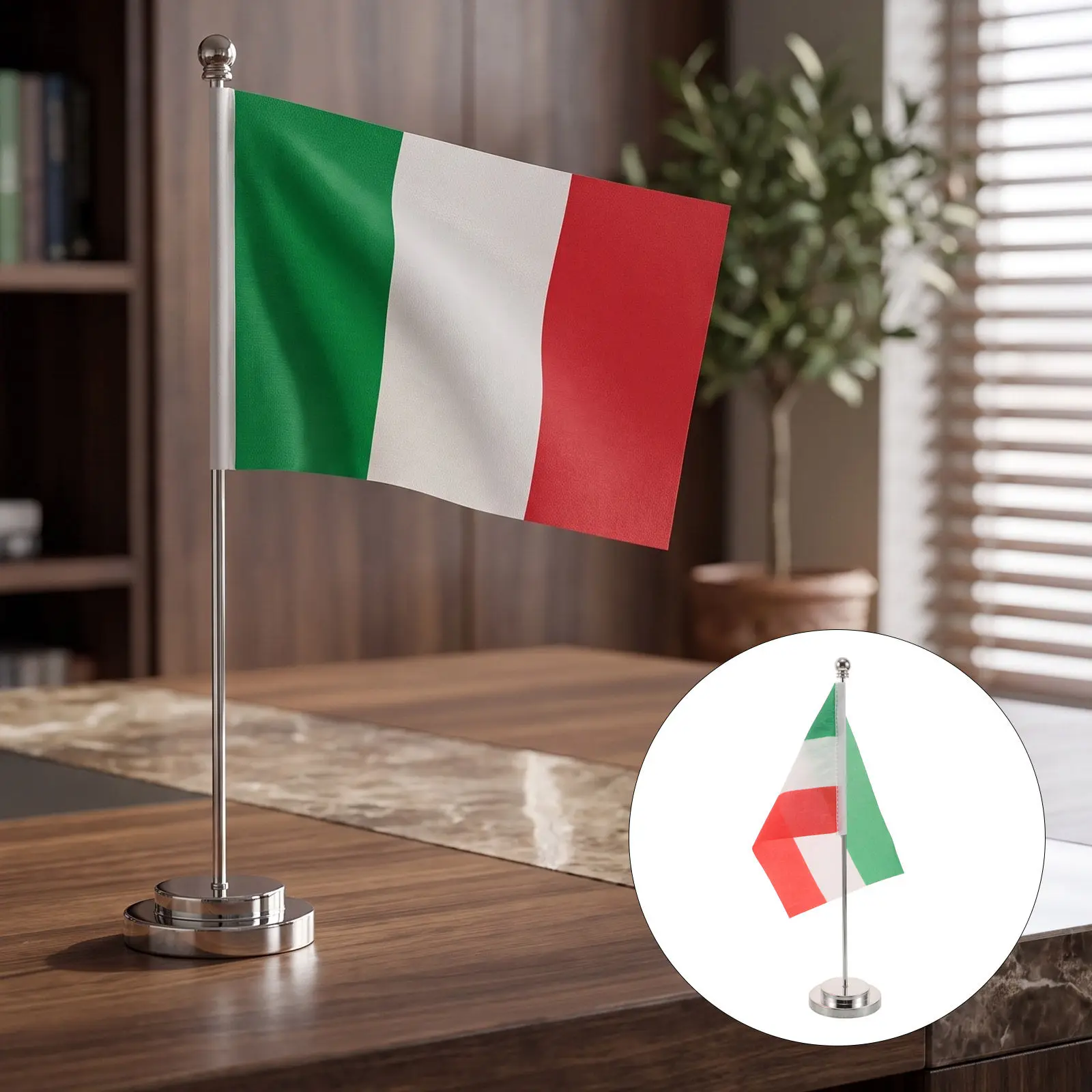 Hungary Table Flag Small Desk Mini Stick Flag Stable Base Office Festival Party Decor 5.5x8.3 Inch Home Desk Hungary Decor