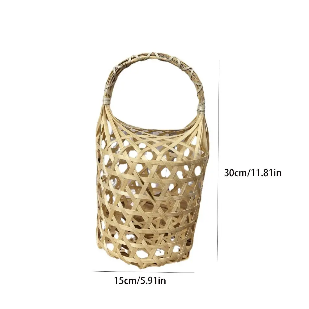 Portable Bamboo Woven Gift Packaging Box Retro Handmade Hand-held Basket Natural Creative Storage Box Zongzi
