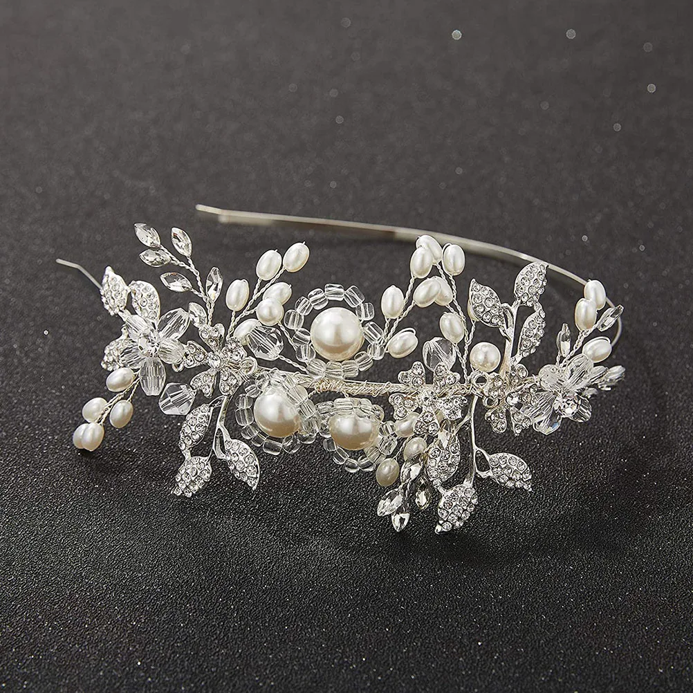 

Hair Elegant Bride Hairband Wedding Accessories Bridal Headpiece Pearl Wedding Headband Pearl Tiara Crown Hair Tools