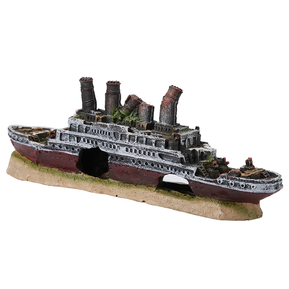 Aquarium Decoration Ornament Titanic Lost Wrecked Boat Ship Aquarium Decoration Ornament Wreck Ornaments Decoration Ornament