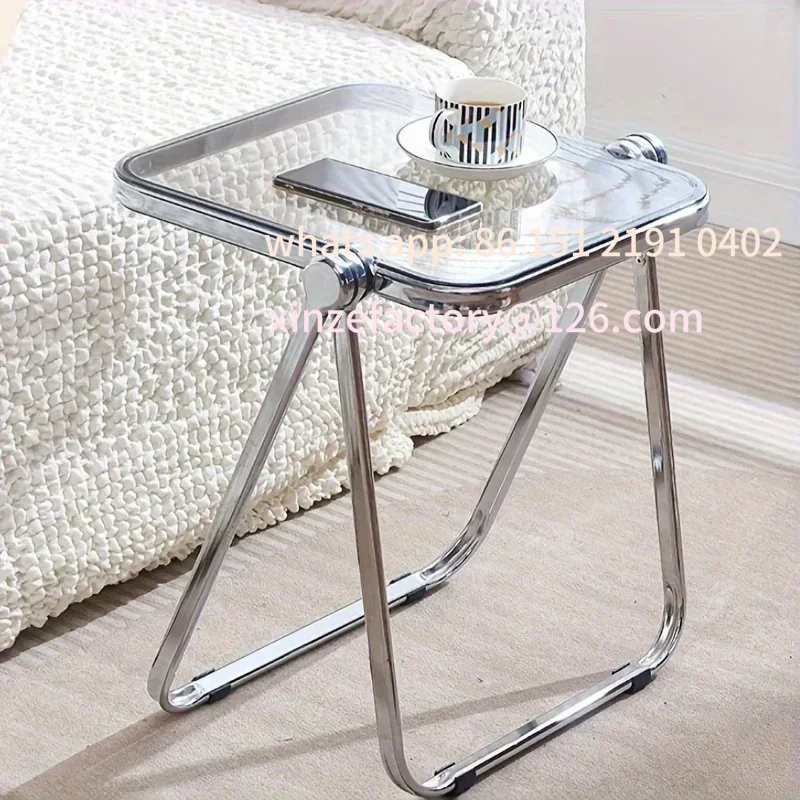Customizable Popular folding side table - transparent coffee table for living room sofa corner and balcony acrylic coffee table