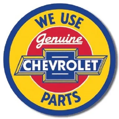 Chevy Logo Genuine Parts Round Retro Vintage Wall Decor Metal Tin Sign