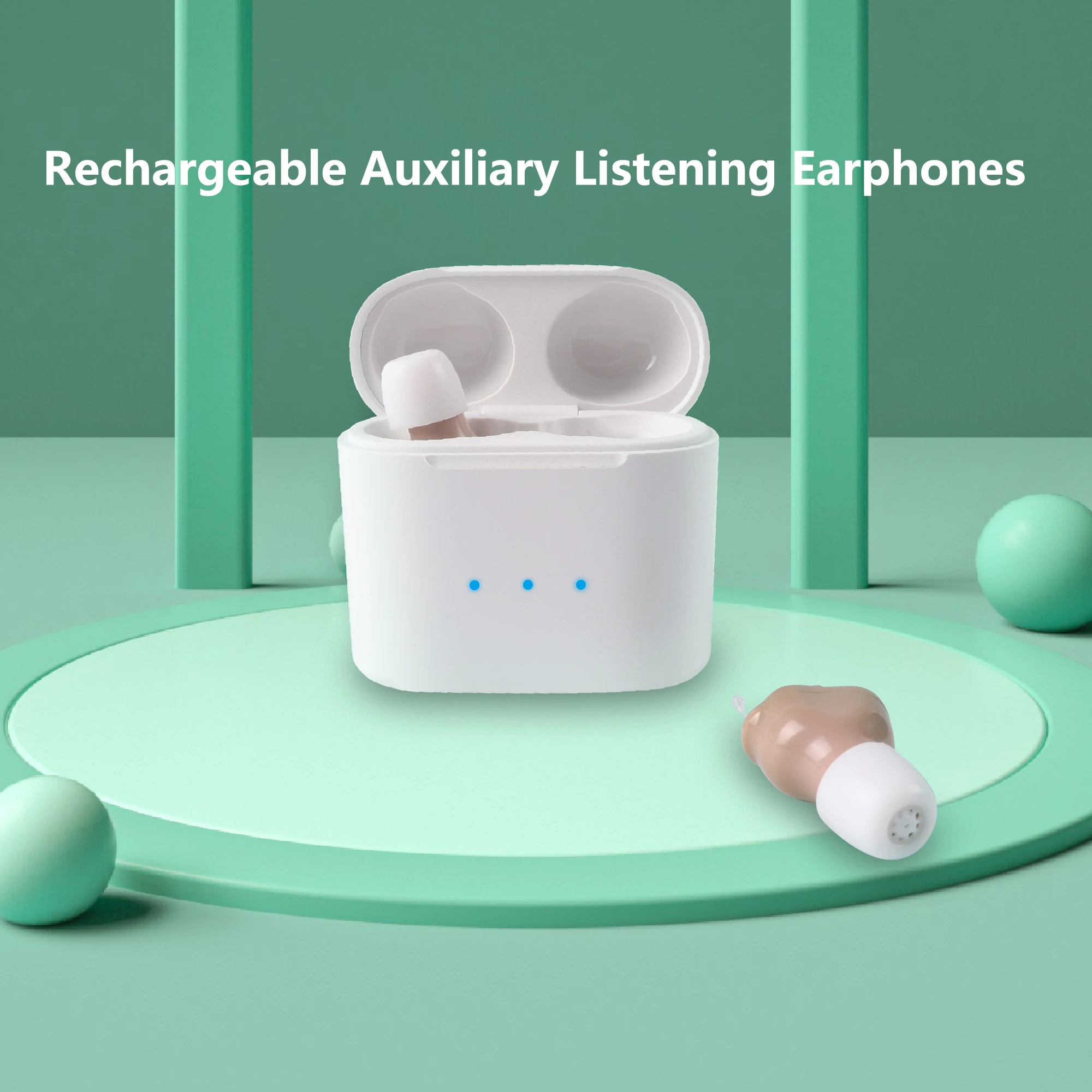 

Portable Mini Auxiliary Listening Earphones In-Ear Invisible Noise Reduction Rechargeable Audiphone Earbuds For Elderly Gifts