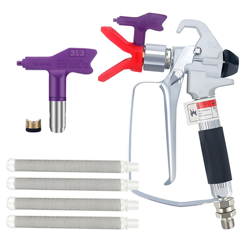 

Airless Paint Sprayer Gun 1 Nozzle Guard 2 Spray Gun Tips 4 Airless Paint Spray Gun Filter Airless Spraying Machine Accessories