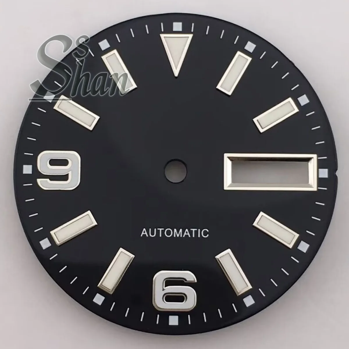 

High Quality 29mm Black Dial with 6/9 Numerals & Luminous Indices Day Date Dial for NH36 Automatic Movement Watch Accessories