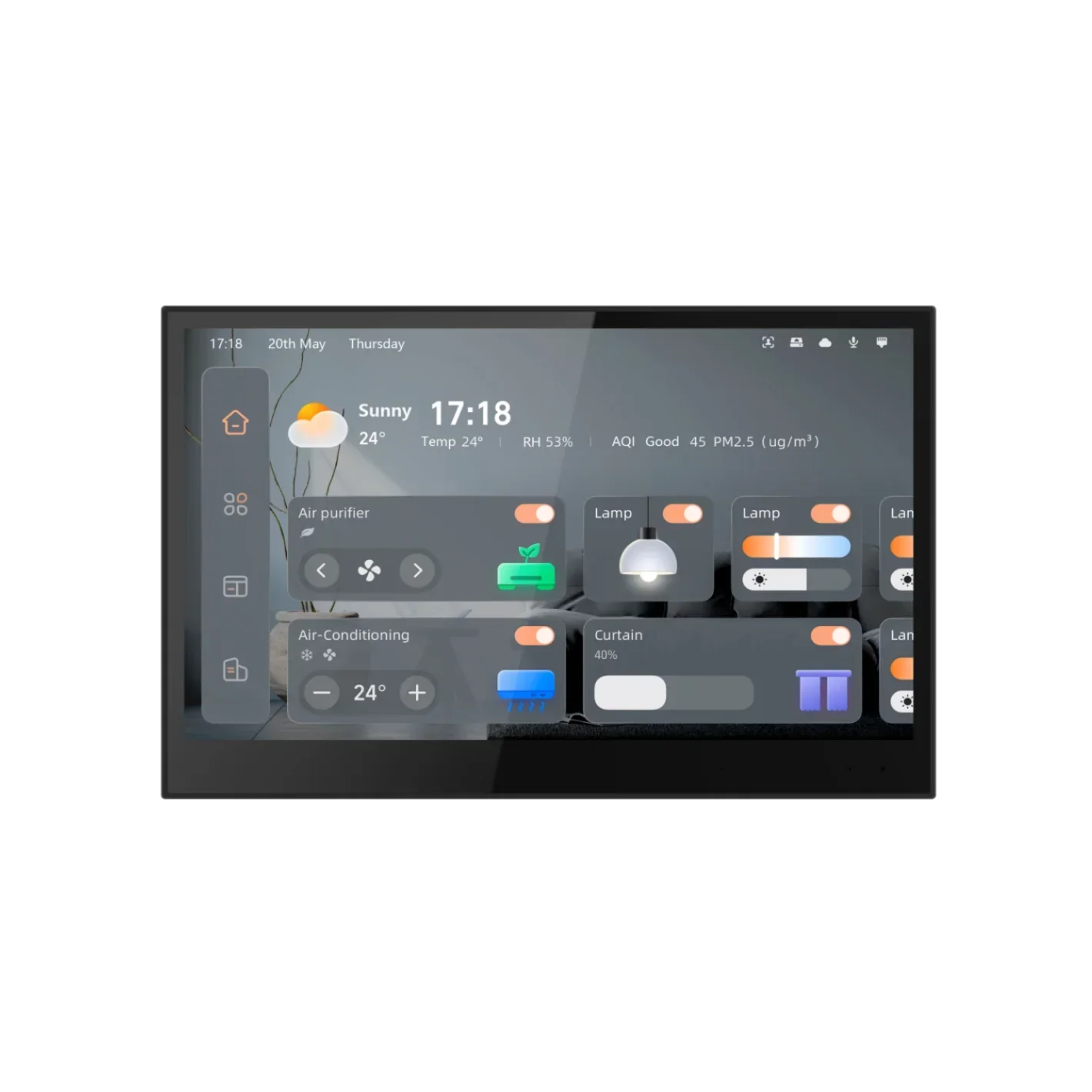 all in one 7" tuya smart control tablet IP wireless intercom system Android black flush type door phone for villa apartment