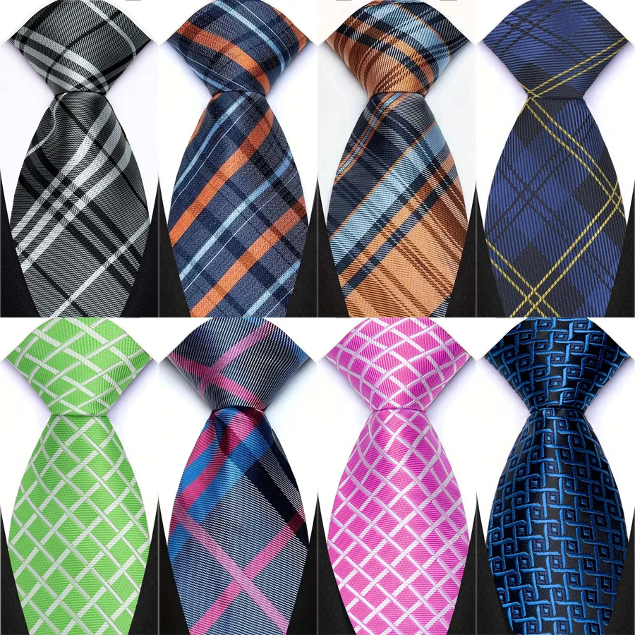 New Design Mens Tie Striped Plaid & Checks 8CM Neckties Men Business Groom Wedding Collar Neck Tie Accessories Gift
