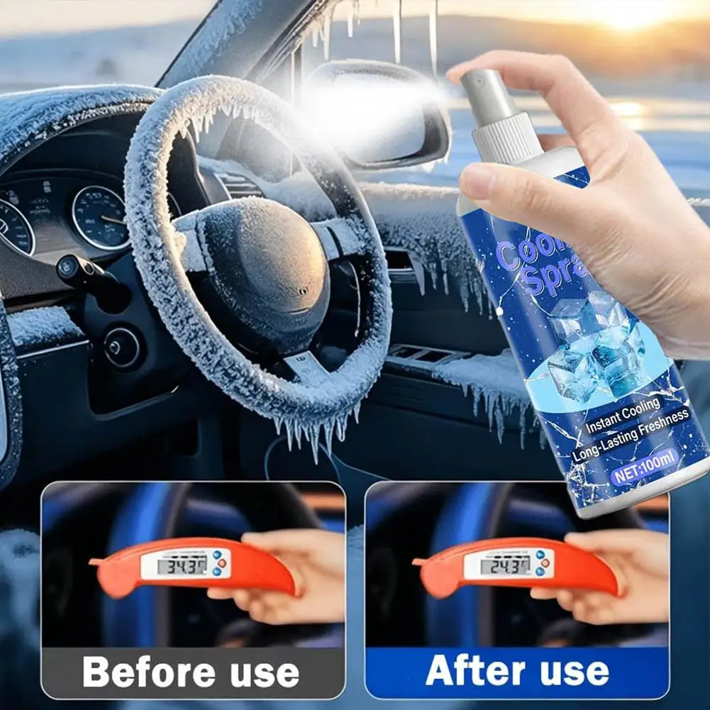 Summer Cooling Spray, Portable Outdoor Body Cooling Mist, Car Seat Quick Cooling Agent, Refreshing Ice Feeling for Hot Weather