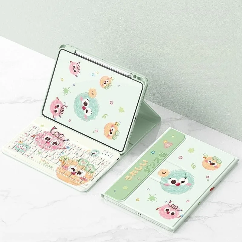 

Набор чехлов-клавиатур Bluetooth с мультяшным дизайном для планшетов Xiaomi Pad 7 Pro 11.2, Mipad 5, 6S Pro 12.4 дюйма, Redmi Pad SE 11 дюймов, 360 градусов ° Вращающийся корпус