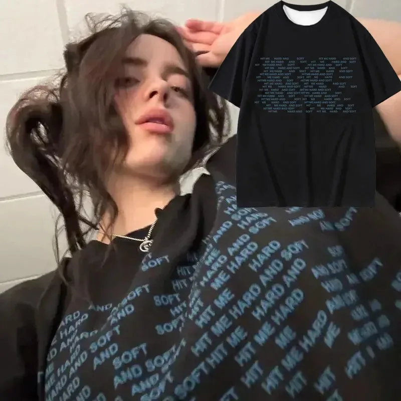 

Billie Eilish Hit Me Hard and Soft Do You Know To How Bend Print T-shirts Men Women Fashion Pop Music T Shirts Oversized T-shirt