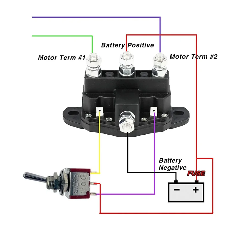 12V Relay Reversing Polarity Contactor for Permanent Magnet Winch and Reversible Motors