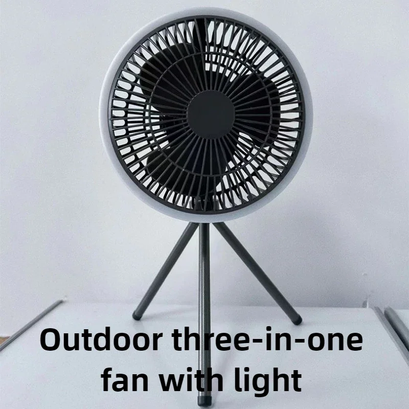 300mAh-500mAh Camping Fan Rechargeable Desktop Portable Circulator Wireless Ceiling Electric Fan with Power Bank LED Lighting