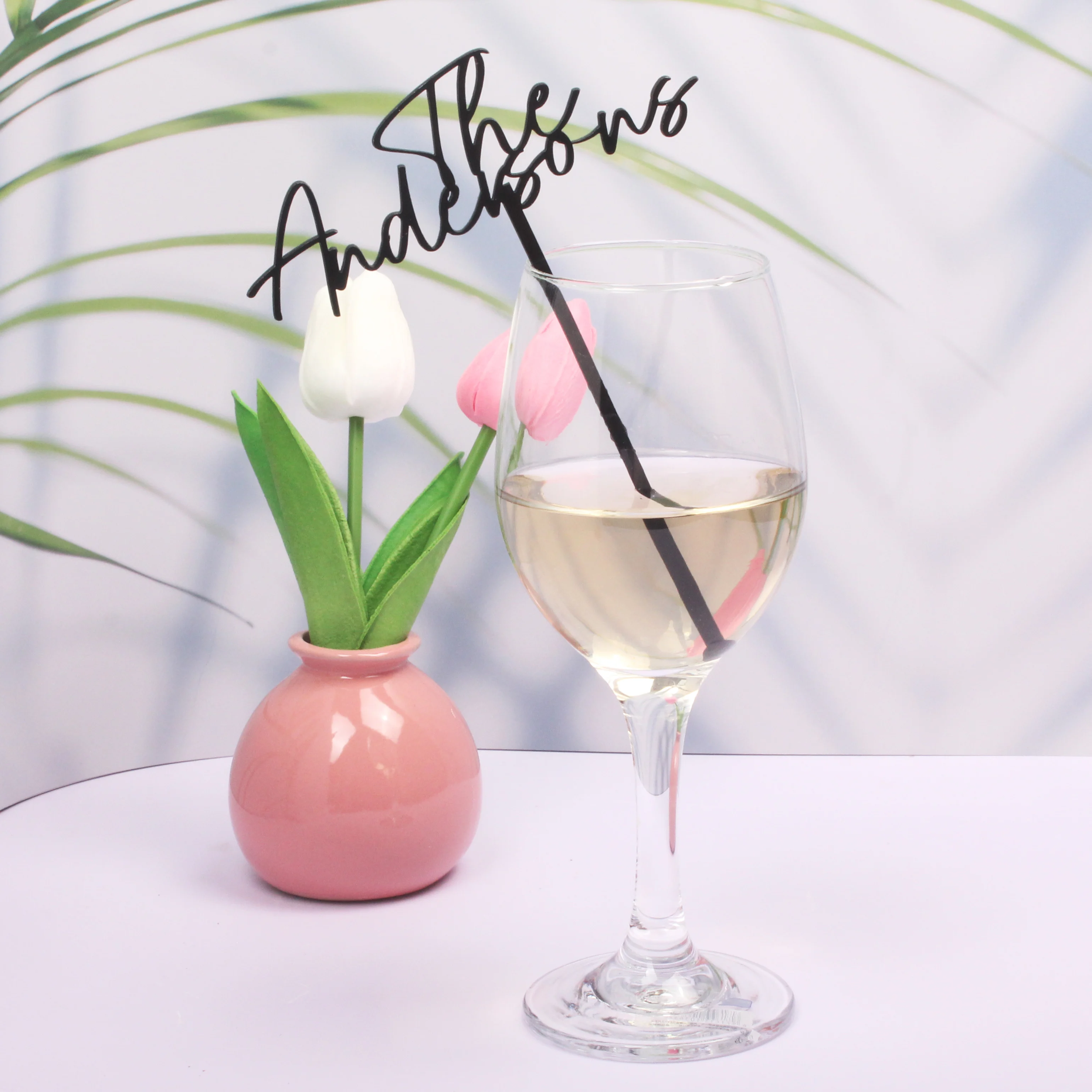 مخصص كوكتيل بار اكسسوارات الزفاف الجدول محور شخصية الفولاذ المقاوم للصدأ اسم الضيوف حفلة شرب النمامون