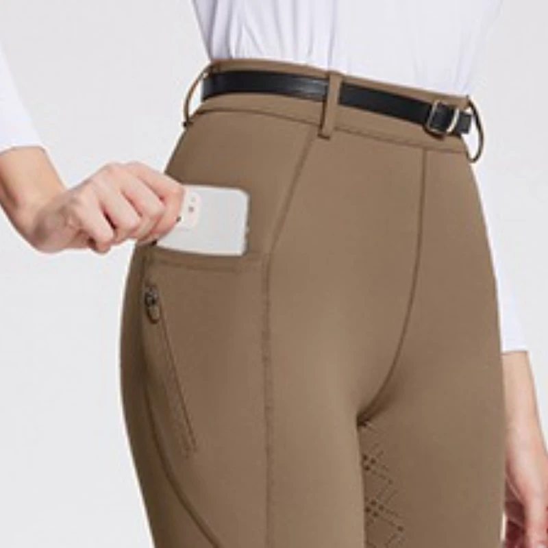 Thick Breeches Women Silica Non-slip Breathable Elastic Hign Waist Horse Riding Pants Warm Fleece Equestrian Leggings Sportswear