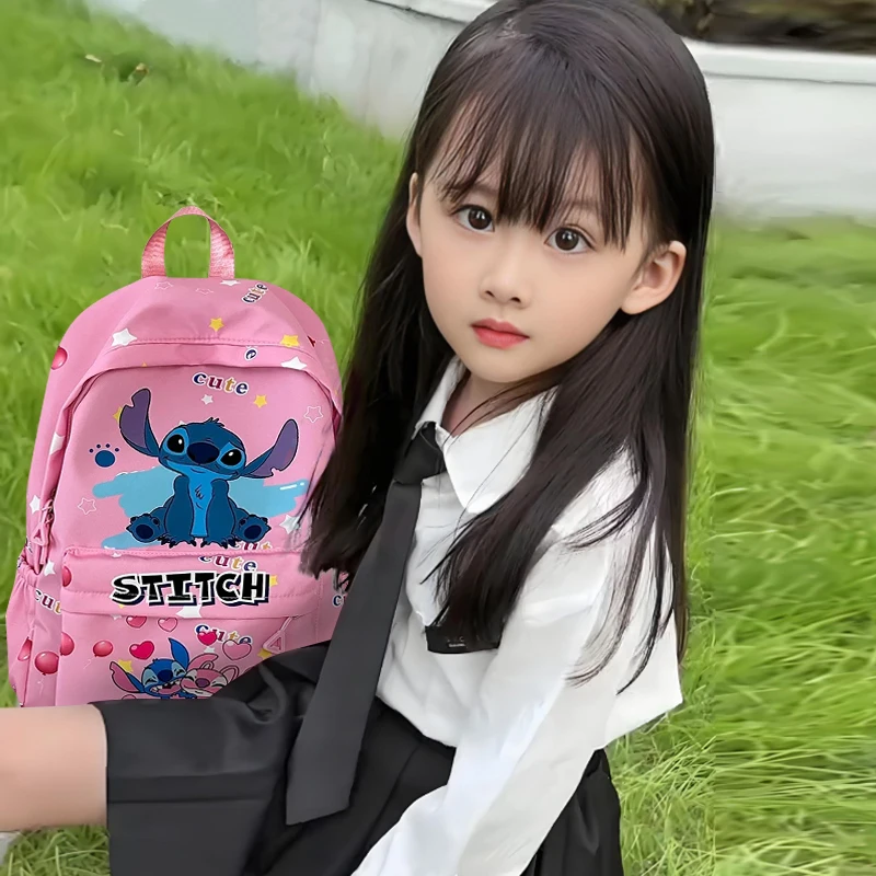 

Large-capacity day bags, Stitch cartoon backpacks, durable nylon schoolbags for travel, daily commuting and school
