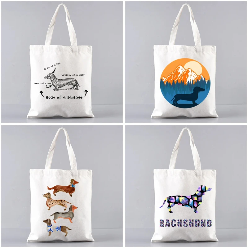 Cute Dachshund Ladies Handbag Cosmetic Organizer I Do What I Want Shoulder Bag Eco Large Capacity Shopping Bag Wallet 2026 new