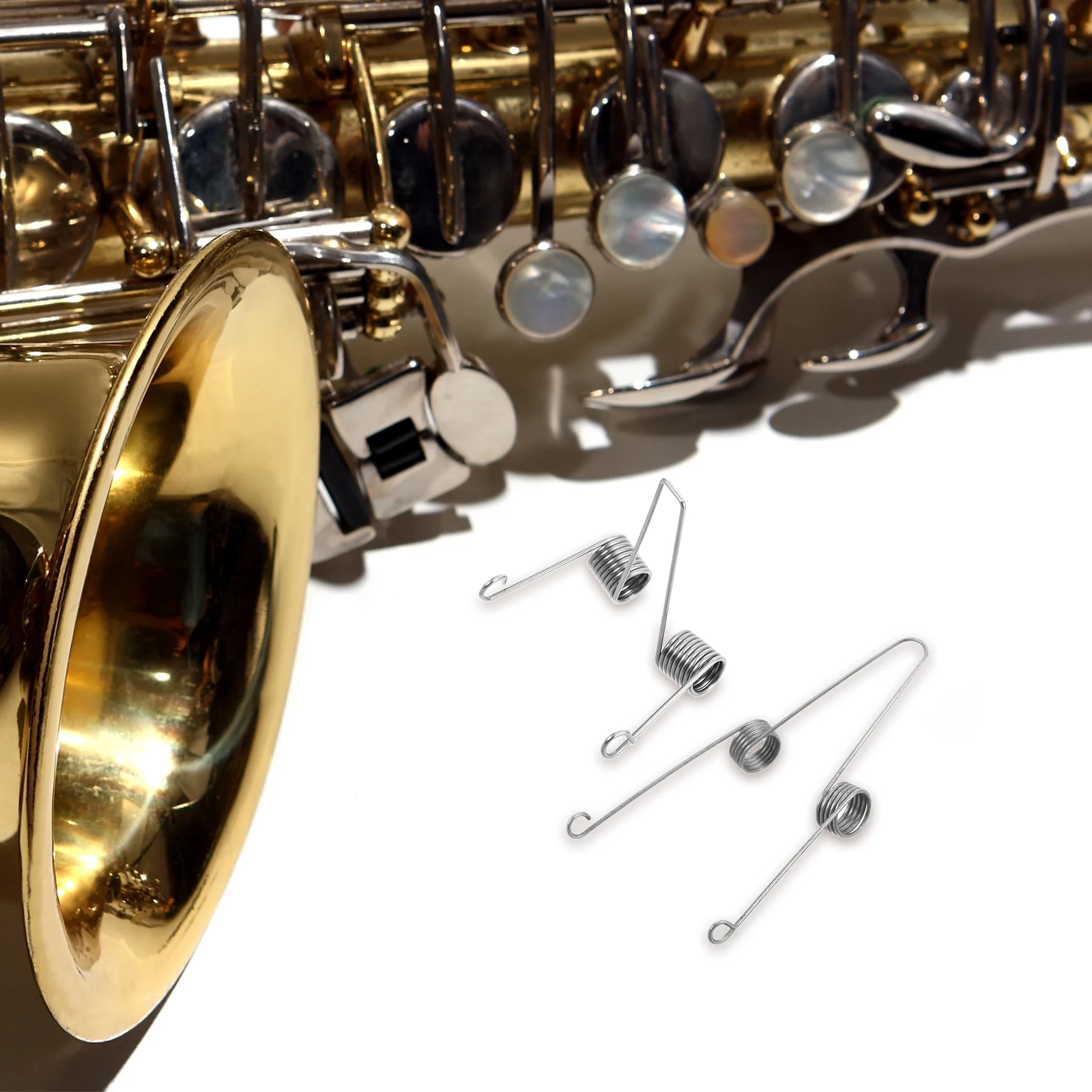 6 uds resorte de agua Tuba trompeta Accesorios para Instrumentos Musicales trémolo trombón resortes para escupir drenaje plata duradero fácil