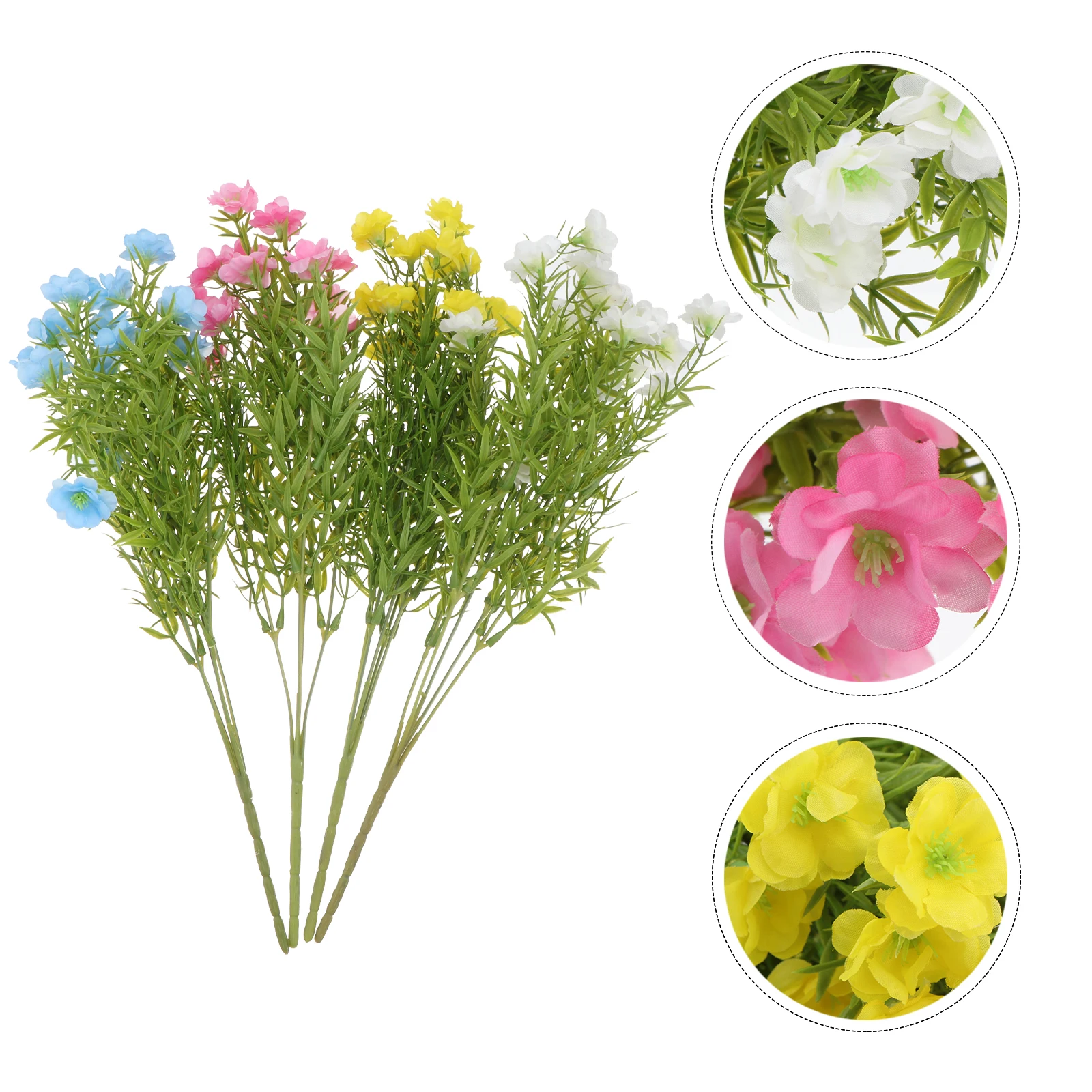 

4pcs Simulation Flower Decor Artificial Flower Ornament For Home Party Scene Layout Bright Lightweight Adornment