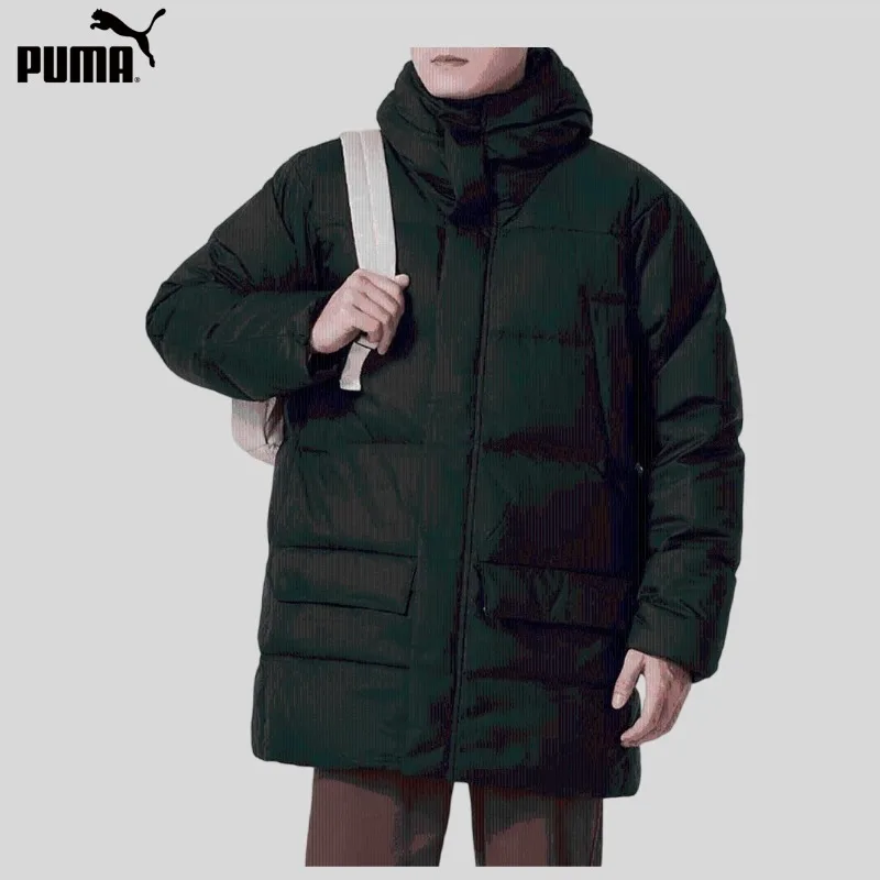 Parker Wind Winter Men's Solid Color Thickened Medium and Long Edition Warm Windproof Casual Down684117-01