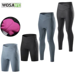 WOSAWE Women Cycling Shorts 3D Padded Shockproof MTB Bike Shorts Ladies Bicycle Pad Shorts Mountain Fitness Tights 2 Pockets
