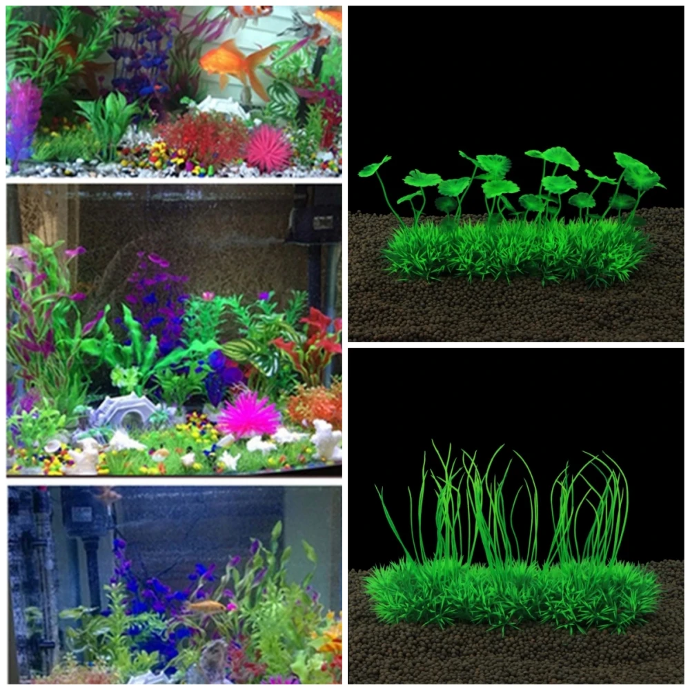 1Pc Aquarium Fish Tank Artificial Water Plant Fish Tank Plastic Green Grass Plant Ornamental Underwater Water Plant Decoration