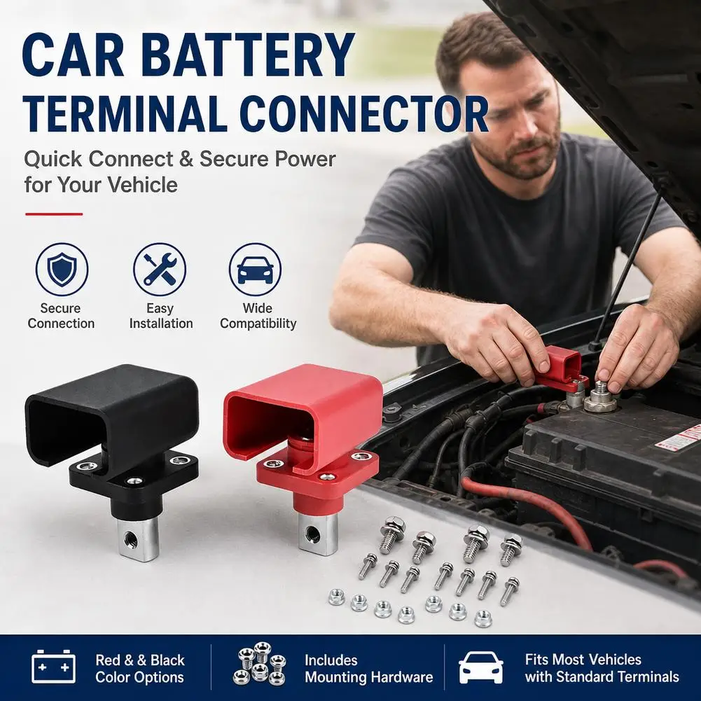 Car Battery Terminal Relocation Kit Remote Jump Post Charging Post Disconnect Switch Power Connector