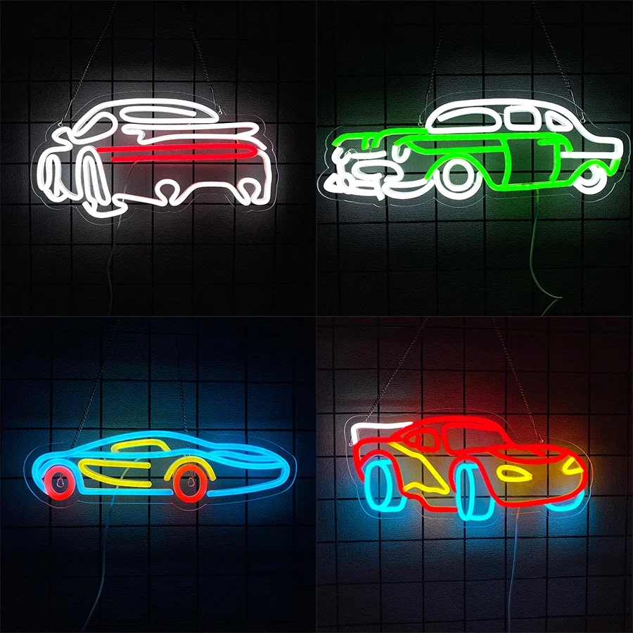 

Неоновая вывеска серии «Спортивные автомобили», светодиодный настенный светильник для декора спальни, игровой комнаты, клуба и мужской комнаты, питание от USB.