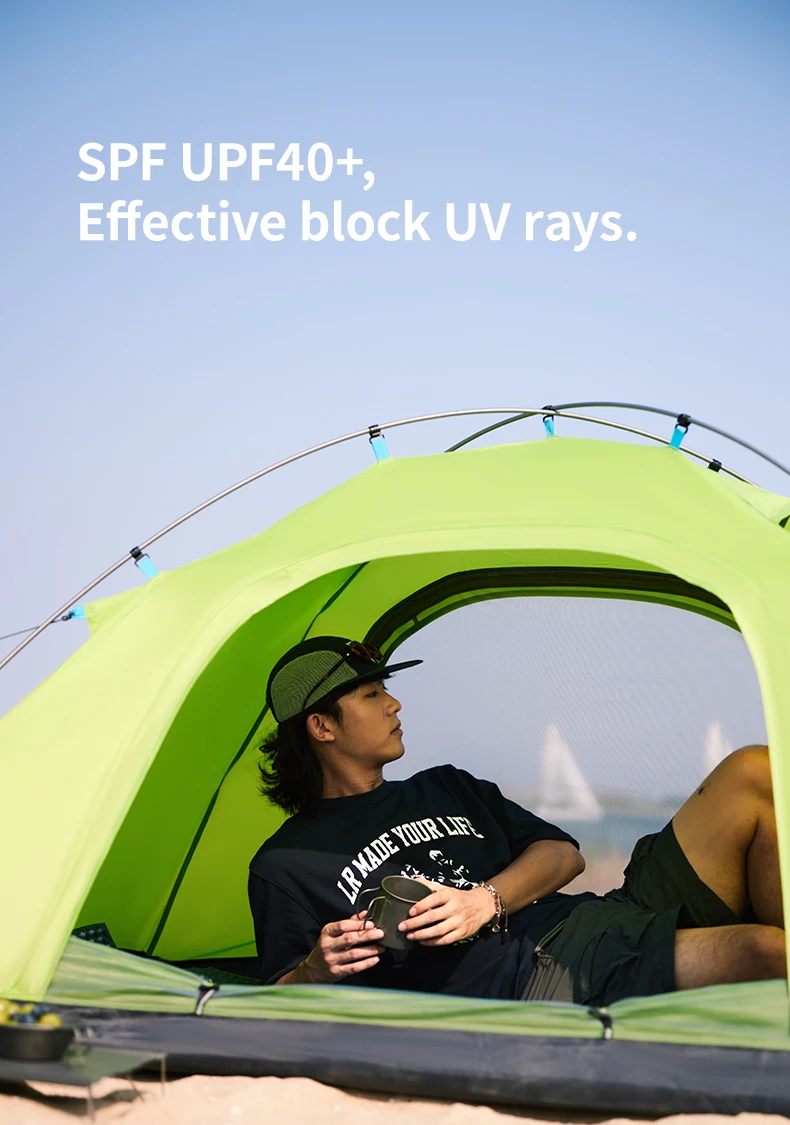 Description Picture 5 of itemNaturehike P Series Camping Tent Summer Breathable Outdoor Hiking Single Layer Sun Shelter UPF40+ Waterproof Portable Ultralight