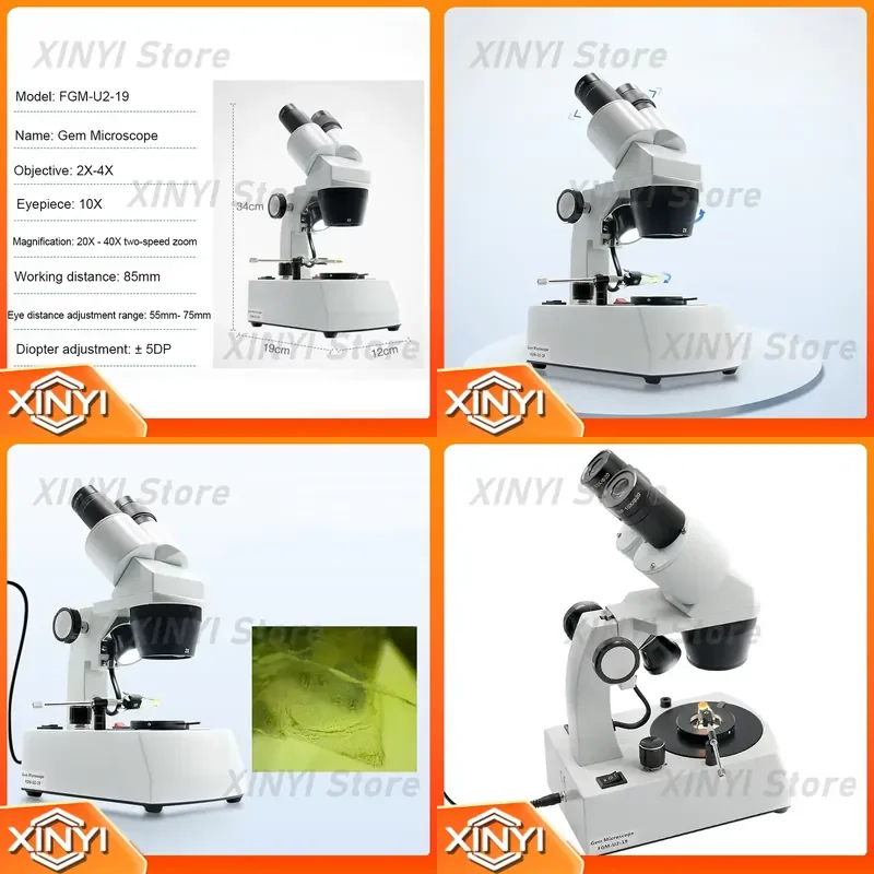 for Jewelry Jade Amber Microscope 20-40X Magnification Internal External Feature Detection Identification Instrument