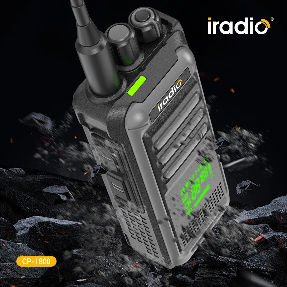 Iradio RT-1800 Walkie Talkie 20W 99CH Type-C VERBORGEN DISPLAYSCHERM TOT CTCSS DCS VOX VOX Monitor Scrambler Scannen Definbaar
